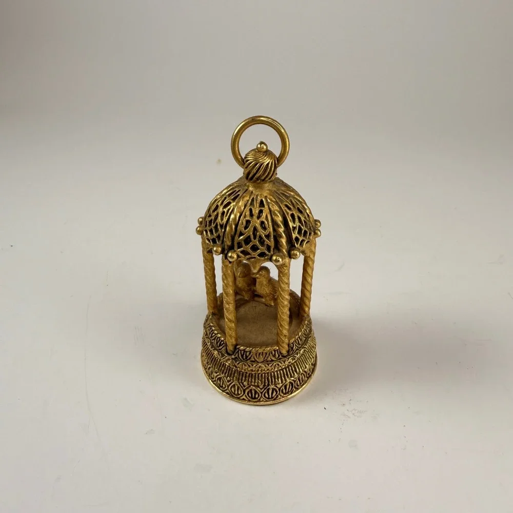 Vtg Corday Toujours Moi Love Birds Birdcage Solid Creme Perfume Compact Pendant